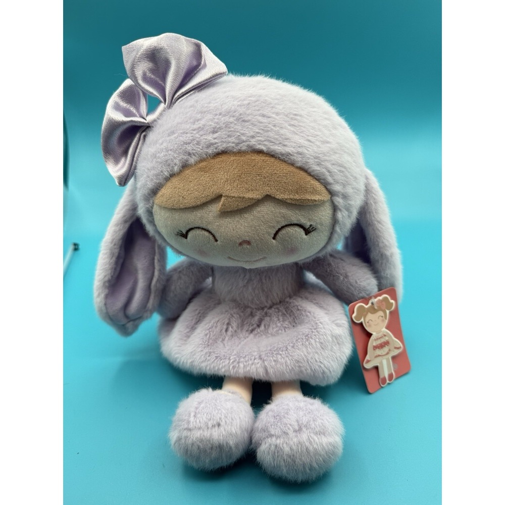 Gloveleya 12 "Soft Purple Rabbit Doll Baby Girl Long Ear Bunny Costume Plush NWT